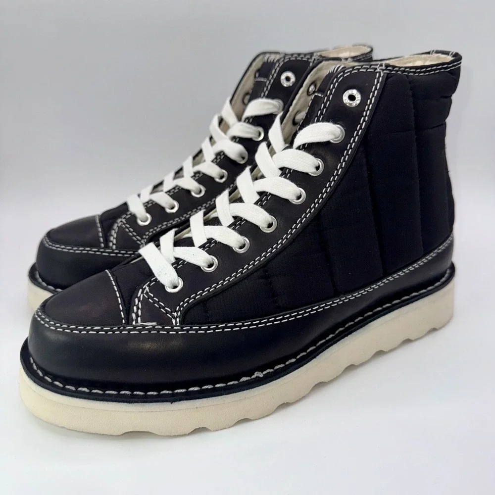 Good‎ News Roopa Quilted Boots Men's Size 9 Black White Puffer